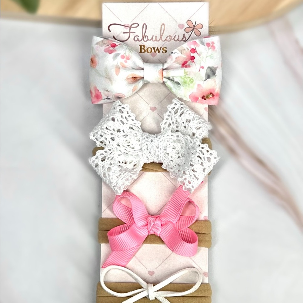 Floral and Lace Hair Accessories Set